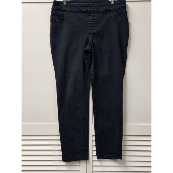 Pull On Jeggings Chico’s Women’s Size LP Pull On Slim Ankle Pant Black Stretch - Picture 2 of 6